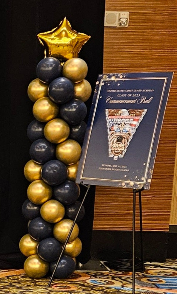 Graduation balloon column near UCONN